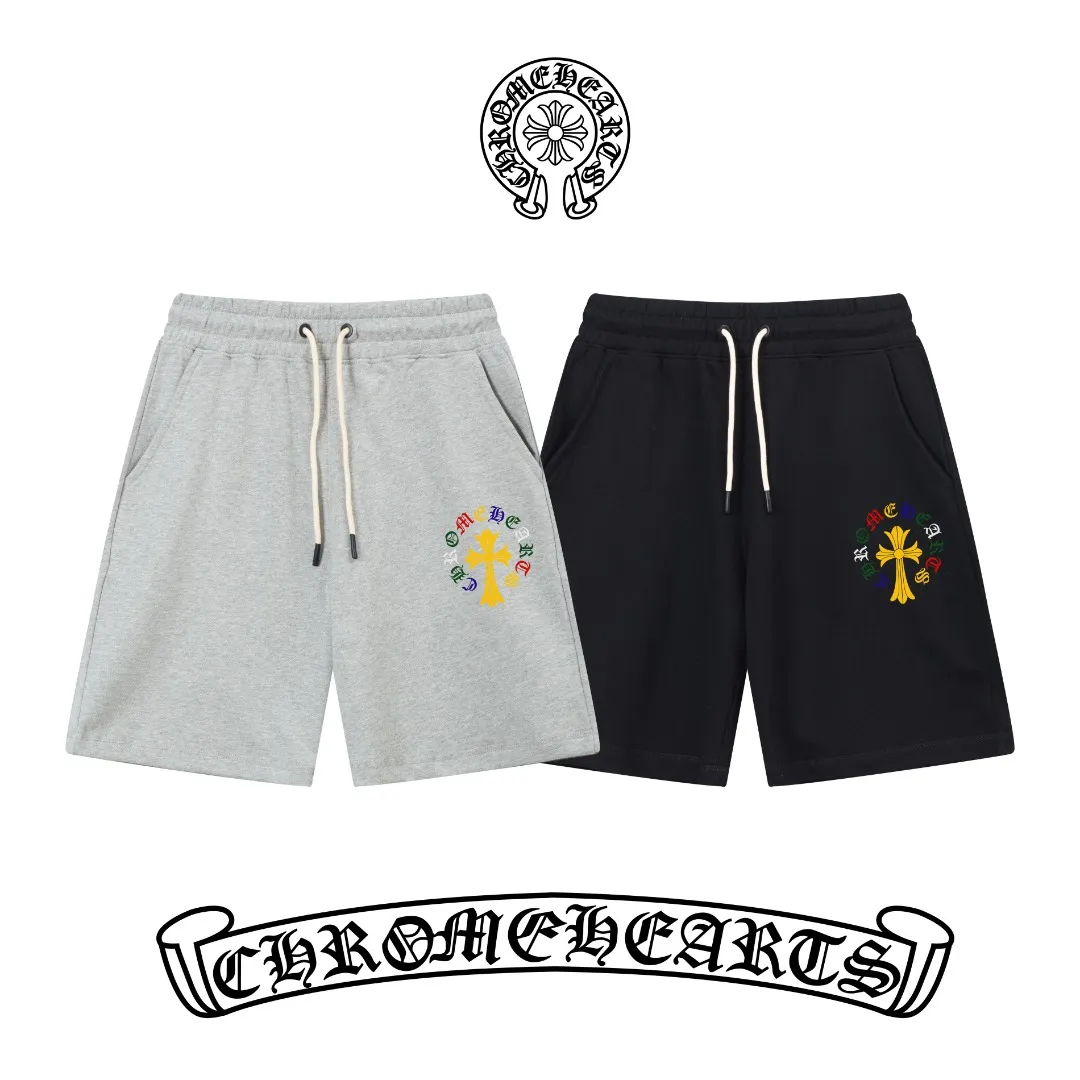 P230 top version, different currencies) ✨ Chrome hearts/Chrome hearts SS show style Slim-fitting lines simple printed letter Logo trendy shorts for men and women Compatible with all body types Black and white drawstring design on the waist elastic band Customized drawstring pockets with diagonal pocket design on both sides There is also a small pocket on the back Color: black gray Size S-XL